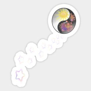 Yin & Yang Moon, Sun & Stars Graphic Art Spiritual Gifts Sticker